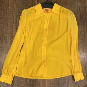 Tory Burch Ray Yellow Silk Blouse